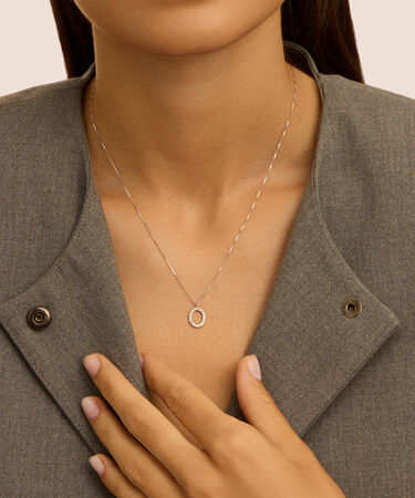Collana Diamond Letters Oro Bianco Diamante