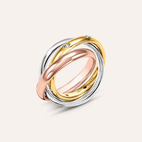Anello Fedina Silver Collection Argento Tricolore Cubic Zirconia - Anelli con Pietre Donna | Stroili