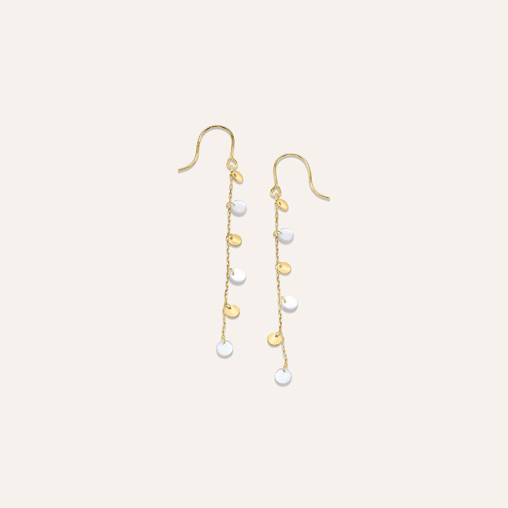 Orecchini Pendenti Beverly Oro Giallo Madreperla