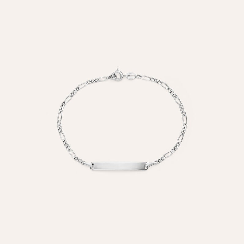 Bracciale Con Targhetta Holy Oro Bianco - Bracciali con Incisione Bambino | Stroili