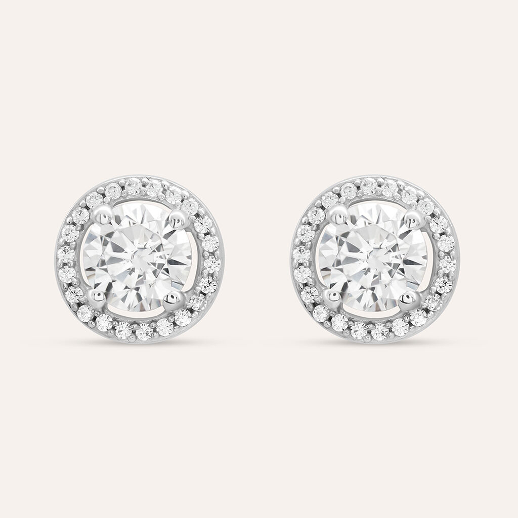 Orecchini Lobo Punto Luce Claire Oro Bianco Cubic Zirconia