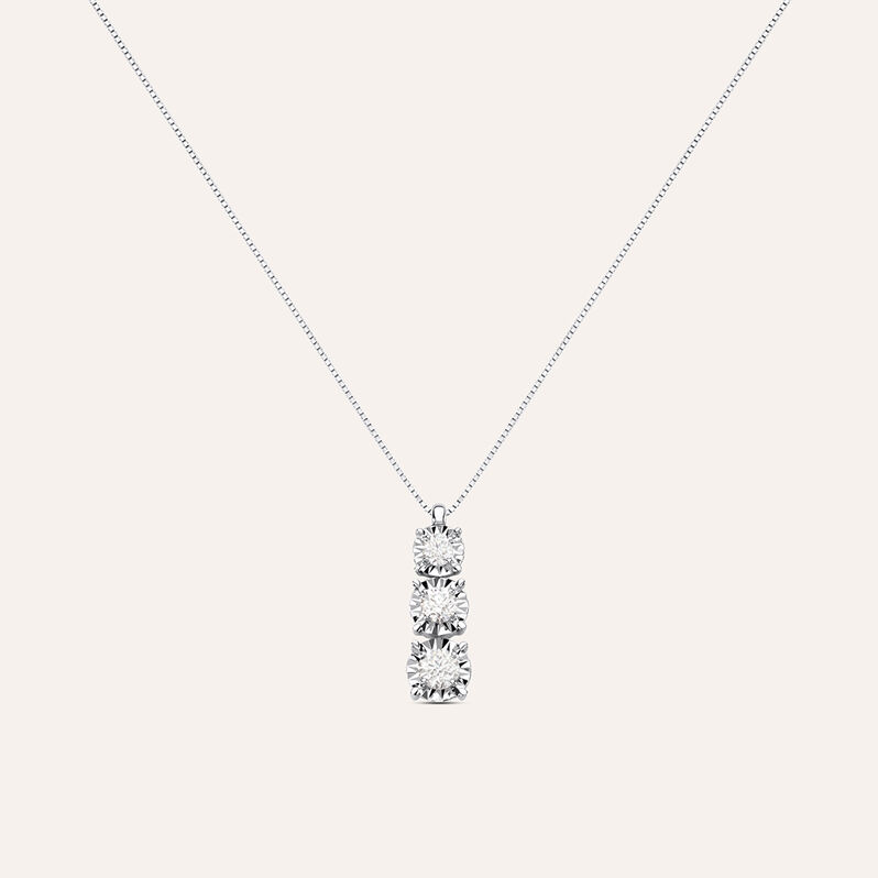 Collana Trilogy Diamotion Oro Bianco Diamante - Collane Donna | Stroili