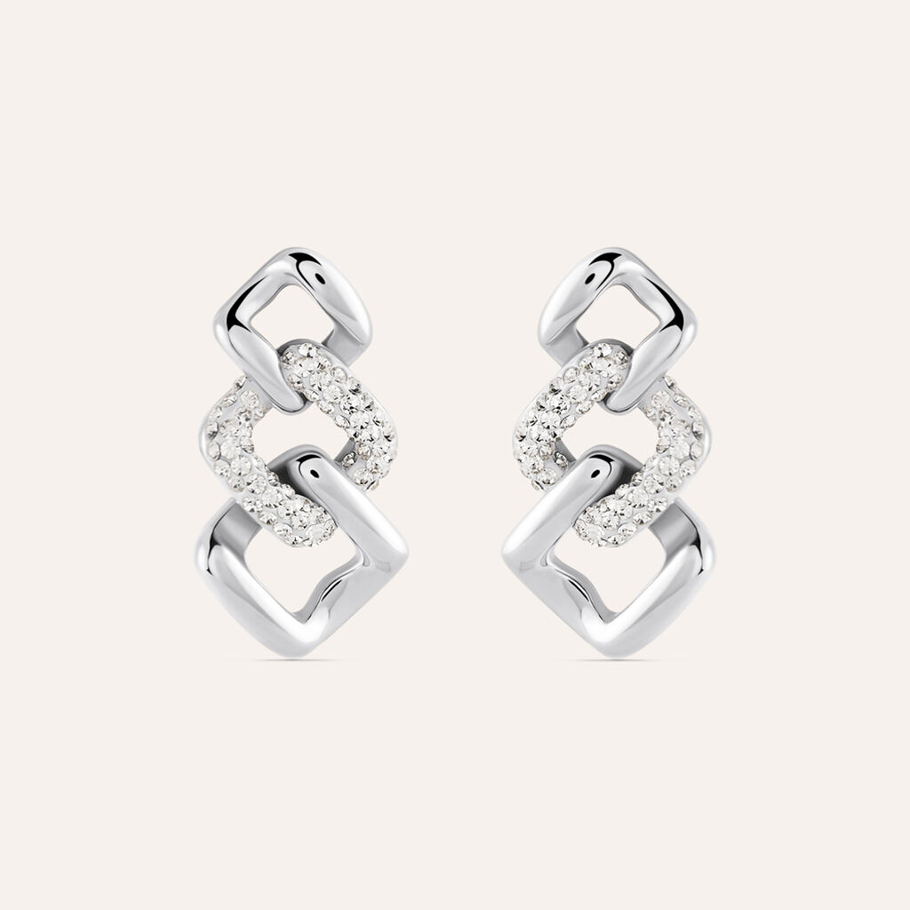 Orecchini Pendenti Aura Acciaio Cristallo