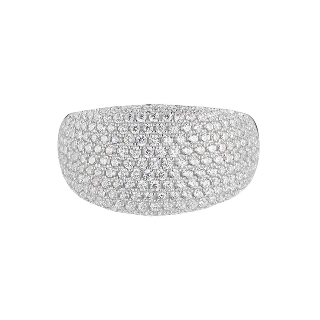 Anello Fascia Claire Oro Bianco Cubic Zirconia - Anelli a Fascia Larga Donna | Stroili