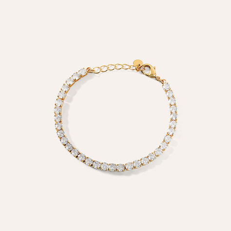 Bracciale Tennis Romantic Shine Metallo Dorato Cristallo - Bracciali Tennis Donna | Stroili