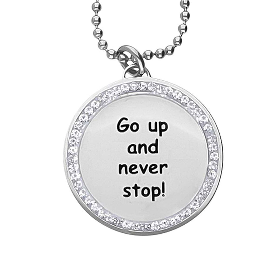 Collana in acciaio e strass Go up and never stop!