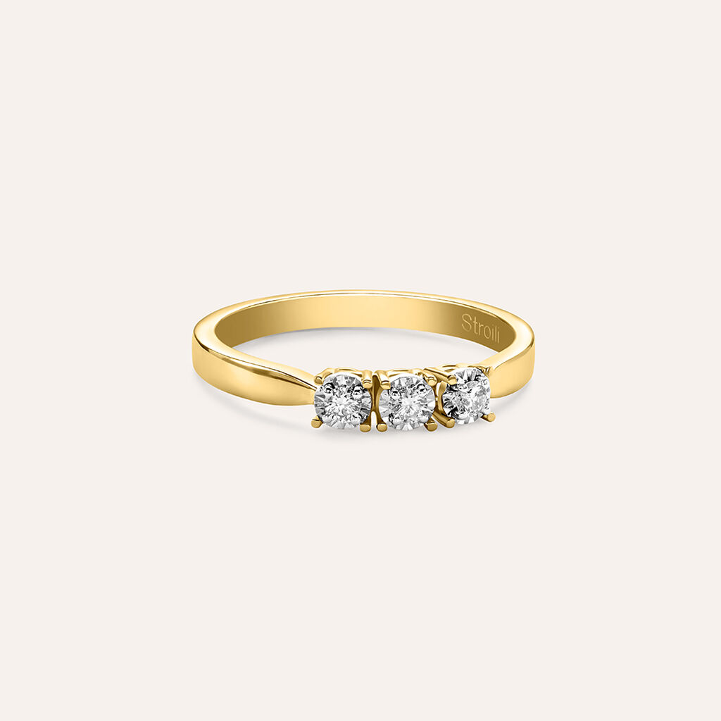 Anello Trilogy Diamotion Oro Giallo Diamante - Anelli con Pietre Donna | Stroili