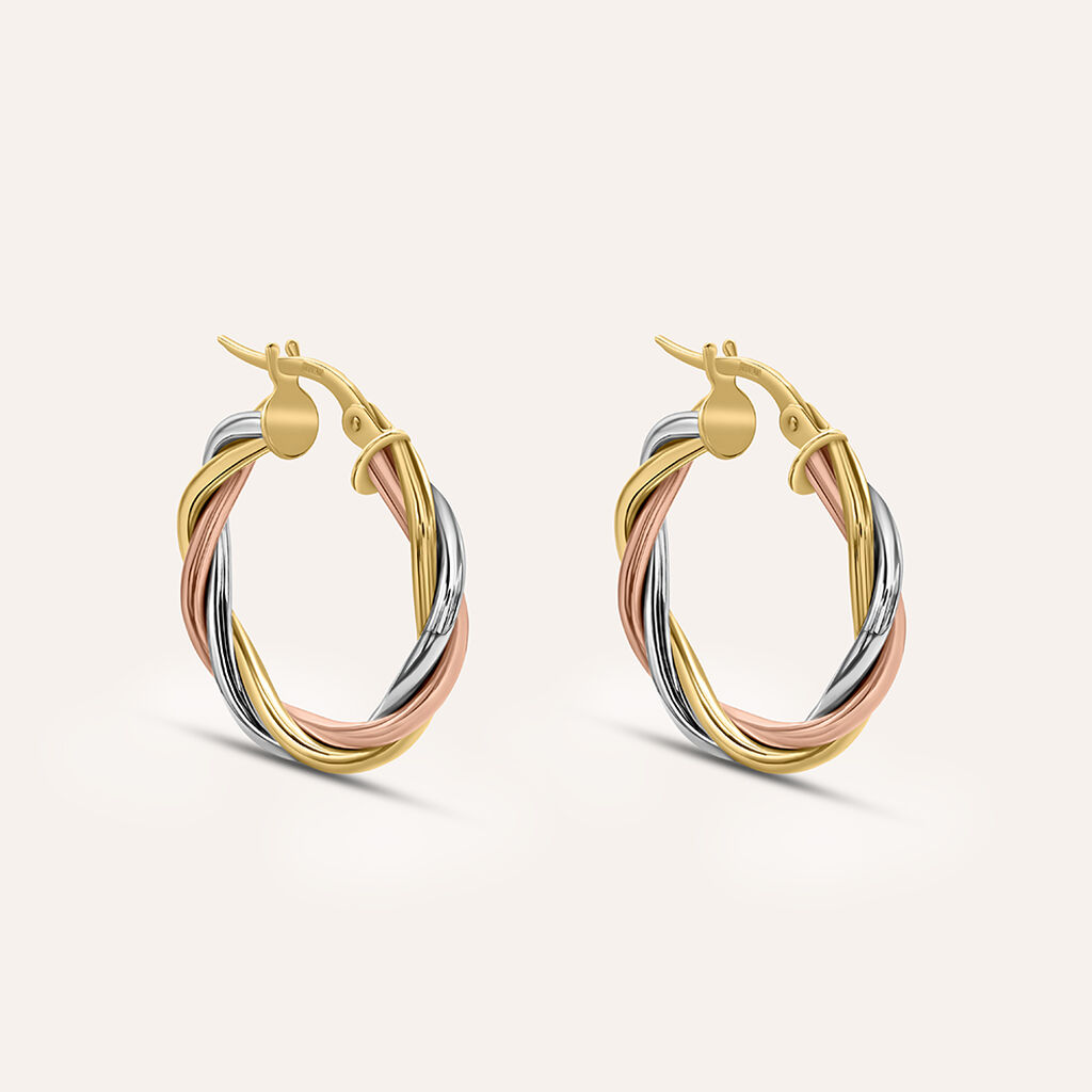 Orecchini A Cerchio Gold Essence Oro Tricolore