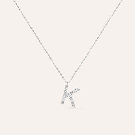 Collana Diamond Letters Oro Bianco Diamante - Collane Donna | Stroili
