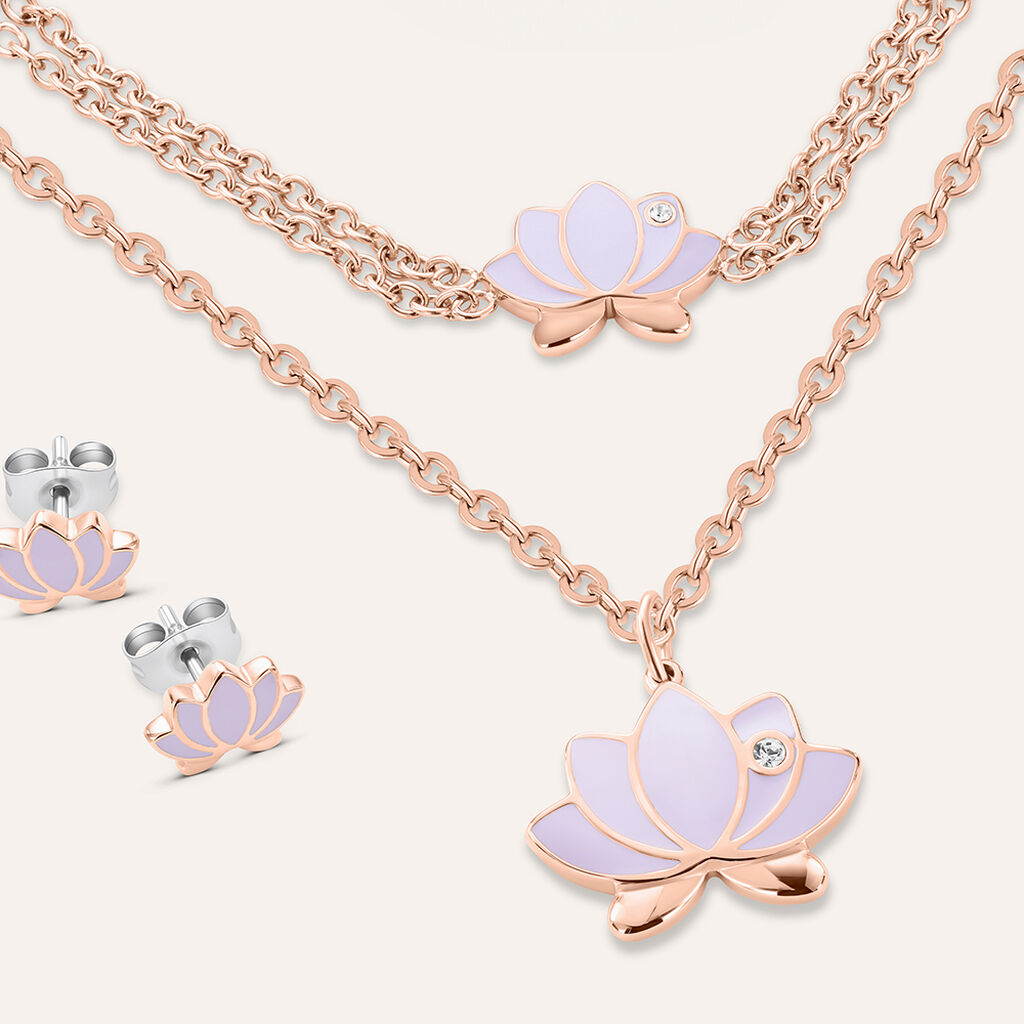 Bracciale Lady Sweet Acciaio Rosa Cristallo