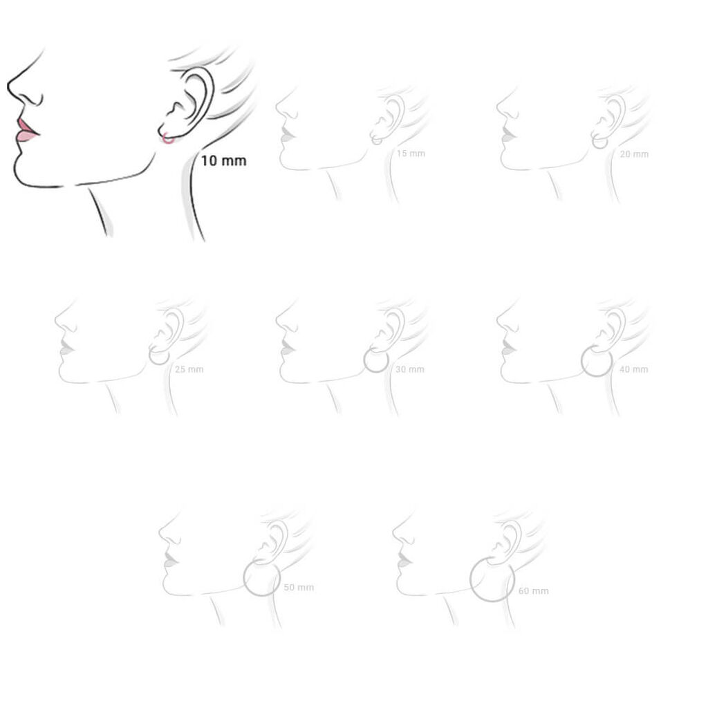 Orecchini cerchio con cuore pendente rosso