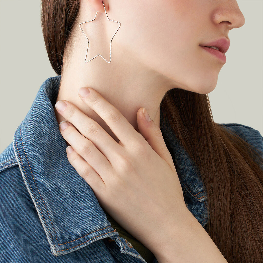 Mono Orecchino A Cerchio Silver Collection Argento Rodiato