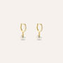 Orecchini A Cerchio Gabrielle Oro Giallo Perla D'Acqua Dolce Cubic Zirconia