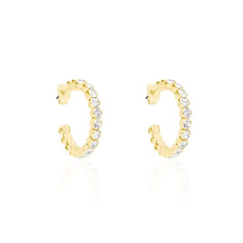 Orecchini a cerchio in metallo dorato e cristalli - Orecchini a Cerchio Donna | Stroili