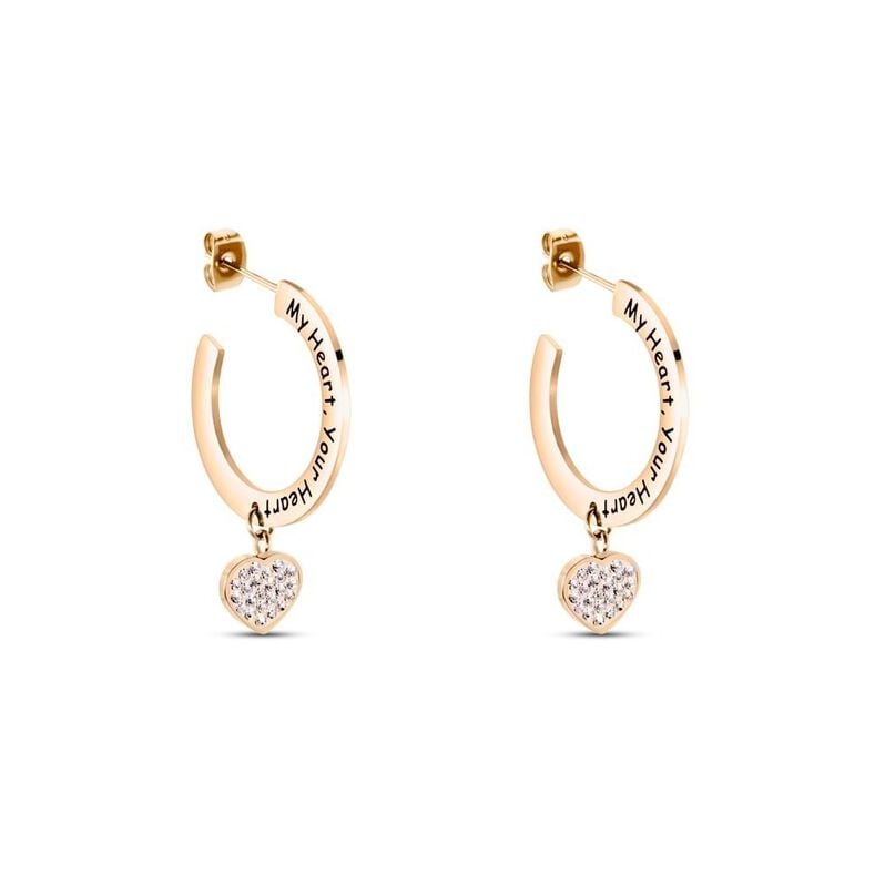 Orecchini A Cerchio Sunrise Acciaio Rosa Cristallo - Orecchini a Cerchio Donna | Stroili