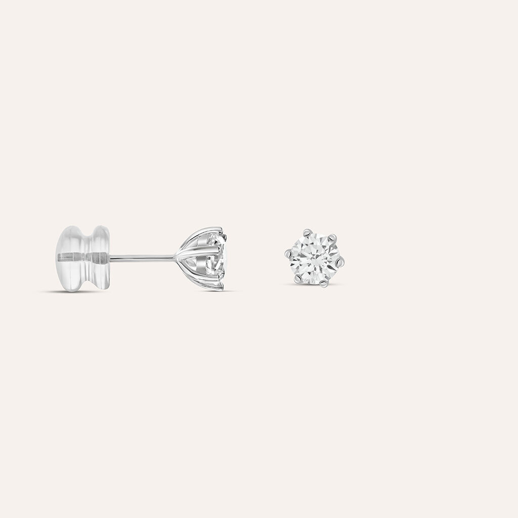 Orecchini Lobo Punto Luce Claire Oro Bianco Cubic Zirconia - Orecchini a Lobo Donna | Stroili