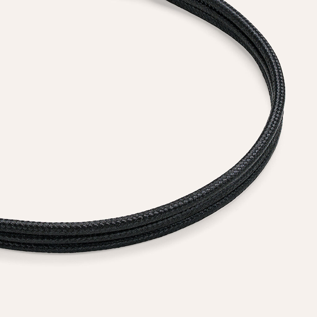 Choker Magnetico Cordino Nero e Acciaio - Catenina Unisex | Stroili