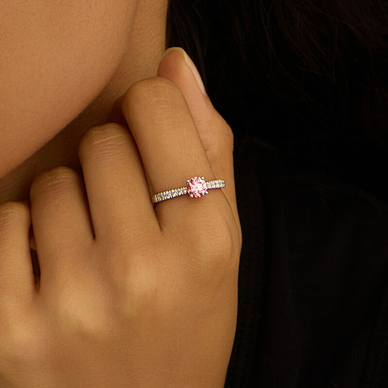 Anello Solitario Diamade Oro Bianco Diamante Lab-Grown - Anelli con Pietre Donna | Stroili