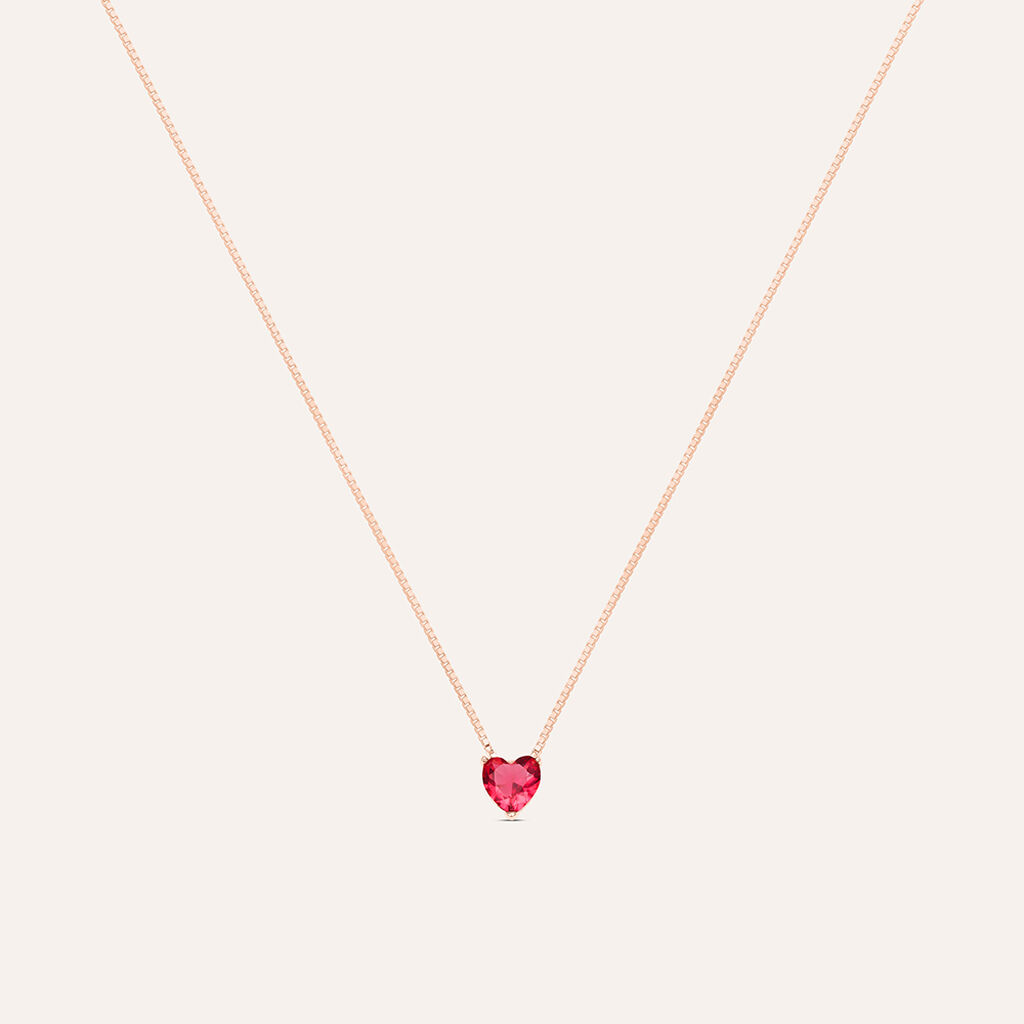 Collana Punto Luce Silver Rainbow Argento Rosa Cubic Zirconia