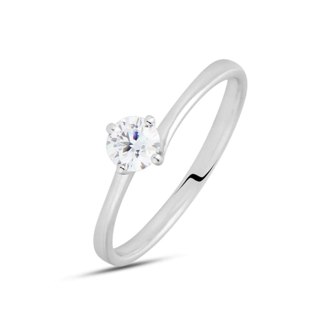 Anello Solitario Valentino Diamade Oro Bianco Diamante Lab-Grown