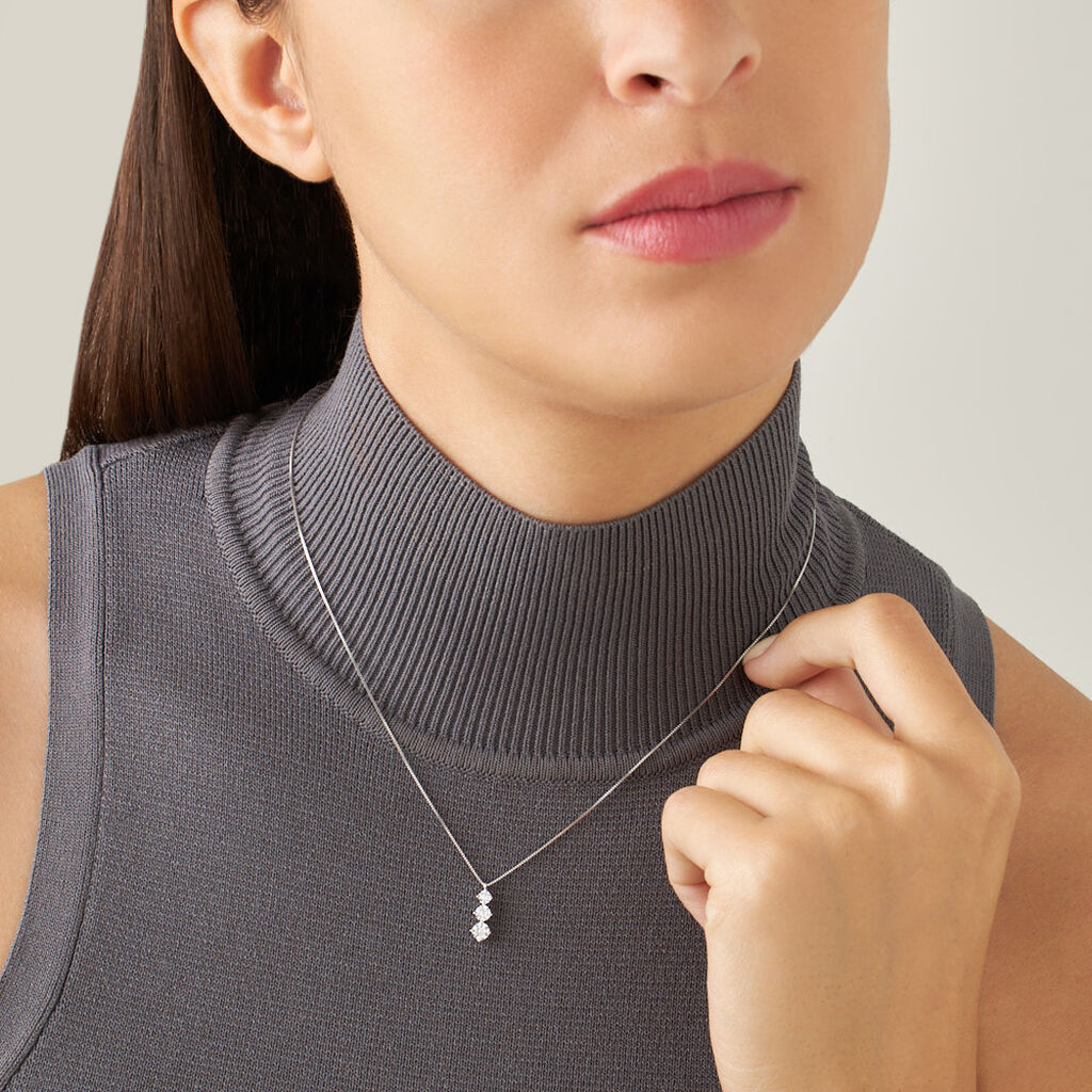 Collana Trilogy Claire Oro Bianco Cubic Zirconia - Collane Donna | Stroili