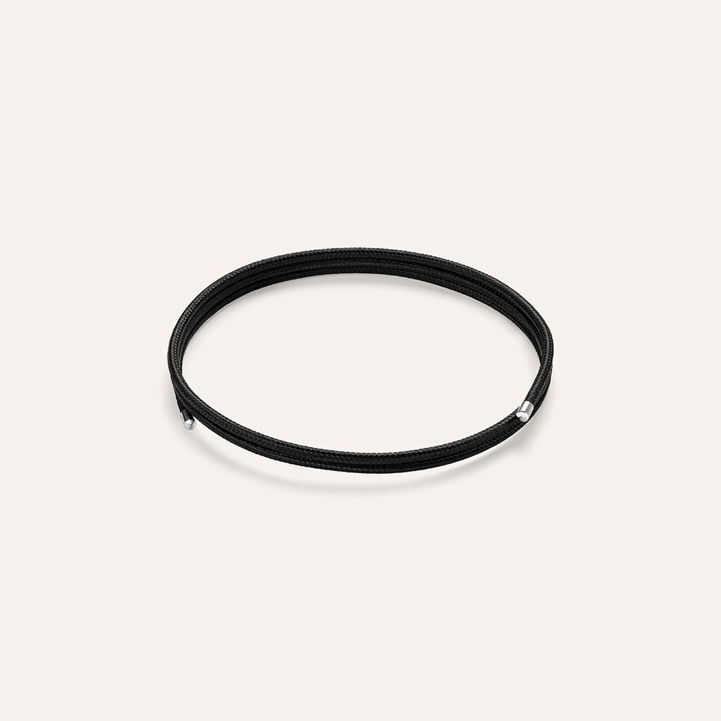 Choker Magnetico Cordino Nero e Acciaio - Catenina Unisex | Stroili