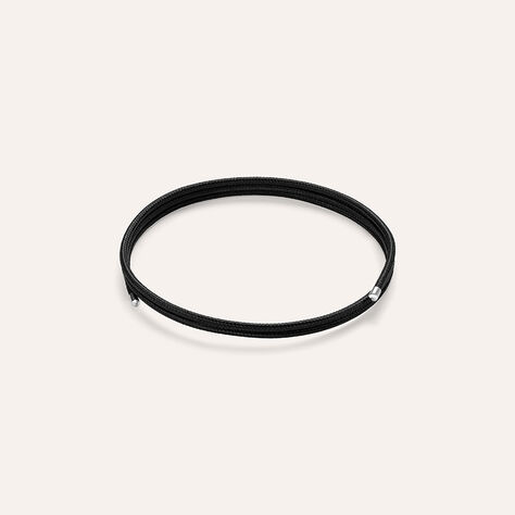 Choker Magnetico Cordino Nero e Acciaio - Catenina Unisex | Stroili