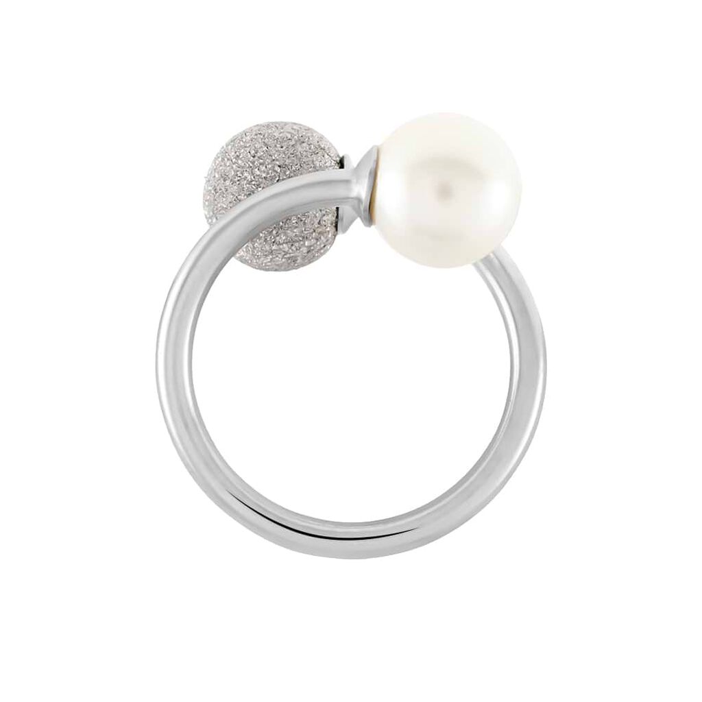 Anello Contrarie Silver Pearls Argento Rodiato Perla sintentica - Anelli con Pietre Donna | Stroili
