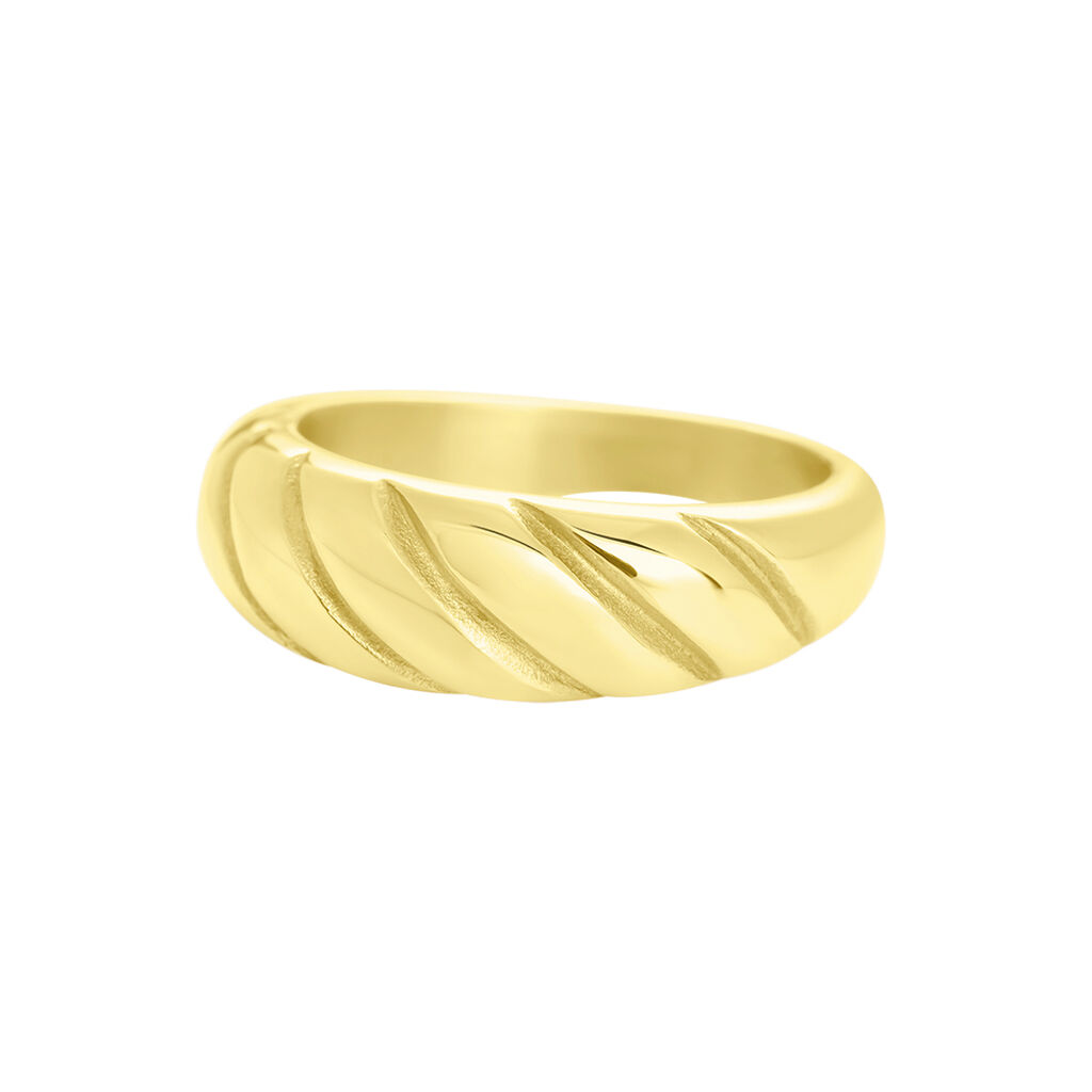 Anello Fascia Lady Code Acciaio Dorato - Anelli Moderni Donna | Stroili