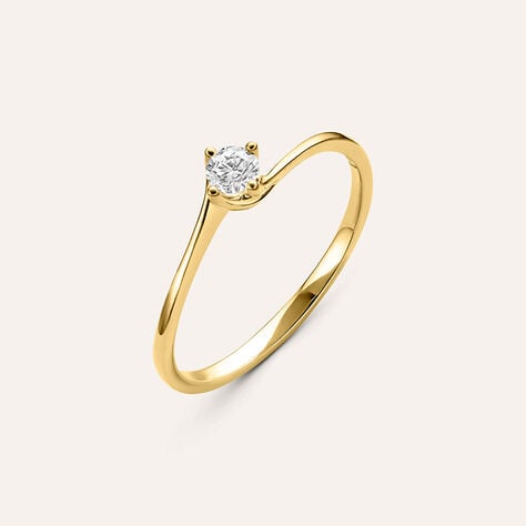 Anello Solitario Valentino Firmamenti Oro Giallo Diamante - Anelli con Pietre Donna | Stroili