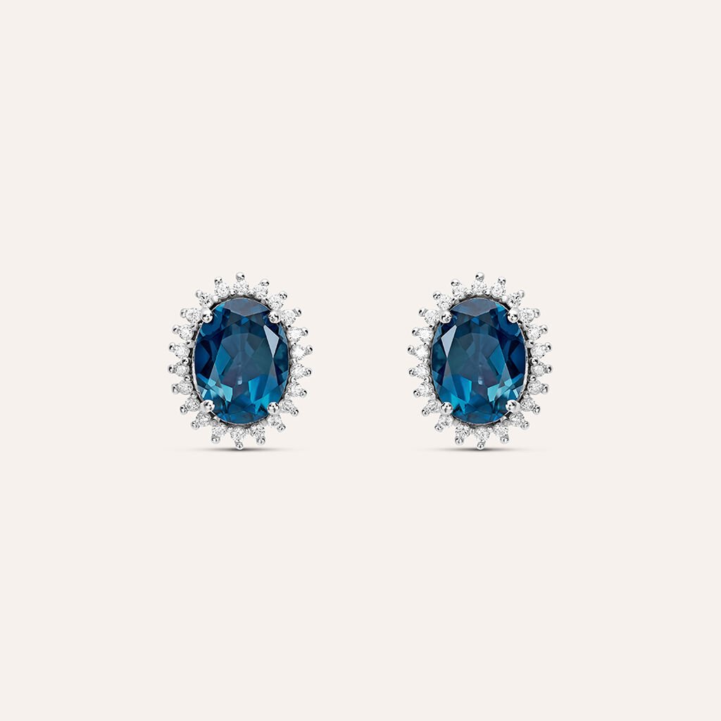 Orecchini Lobo Amélie Oro Bianco Topazio Cubic Zirconia - Orecchini a Lobo Donna | Stroili