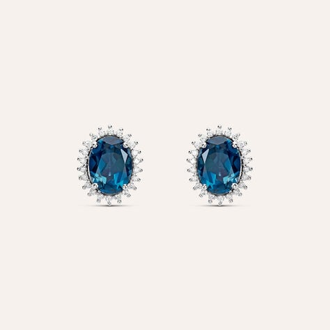 Orecchini Lobo Amélie Oro Bianco Topazio Cubic Zirconia - Orecchini a Lobo Donna | Stroili