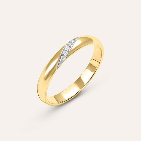 Fede Comoda 3 mm Oro Giallo Diamante - Anelli con Incisione Donna | Stroili