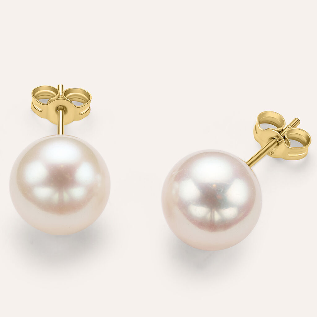 Orecchini Lobo Gabrielle Oro Giallo Perla D'Acqua Dolce