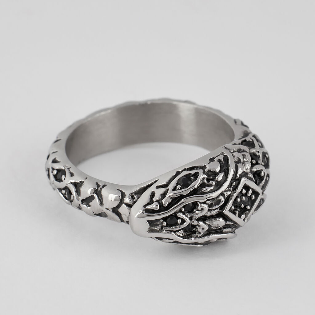 Anello Fantasia Man Code Acciaio Cristallo - Anelli con Pietre Uomo | Stroili