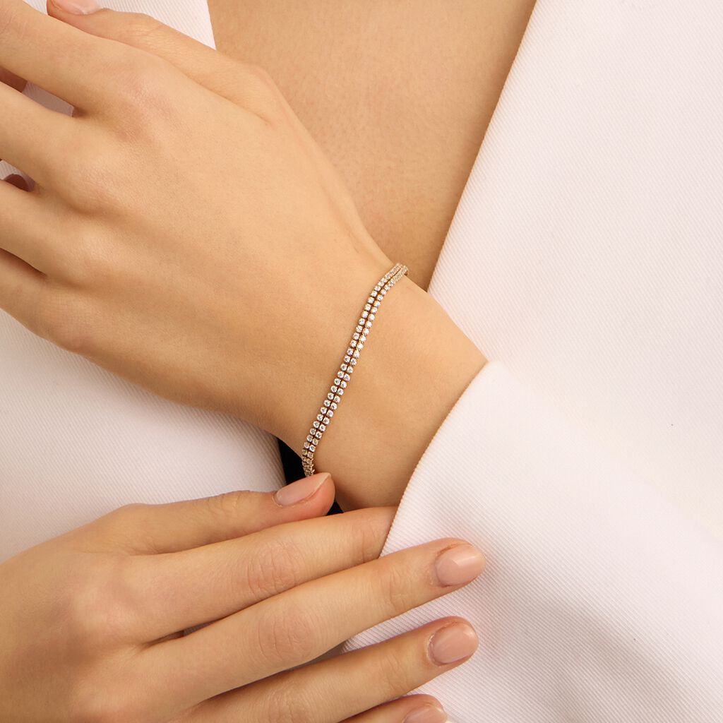 Bracciale Tennis Aura Acciaio Dorato Cubic Zirconia