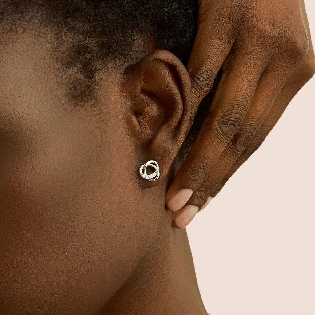 Orecchini Lobo Silver Shine Argento Rodiato Cubic Zirconia