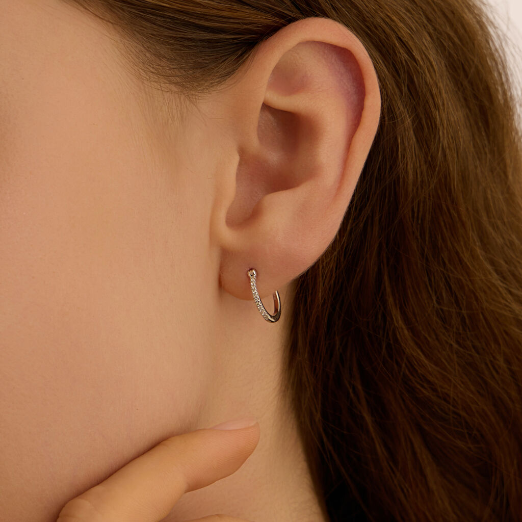 Orecchini A Cerchio Grace Oro Bianco Diamante