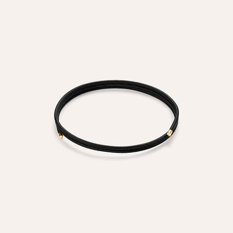 Choker Magnetico Cordino Nero e Acciaio Dorato - Catenina Unisex | Stroili