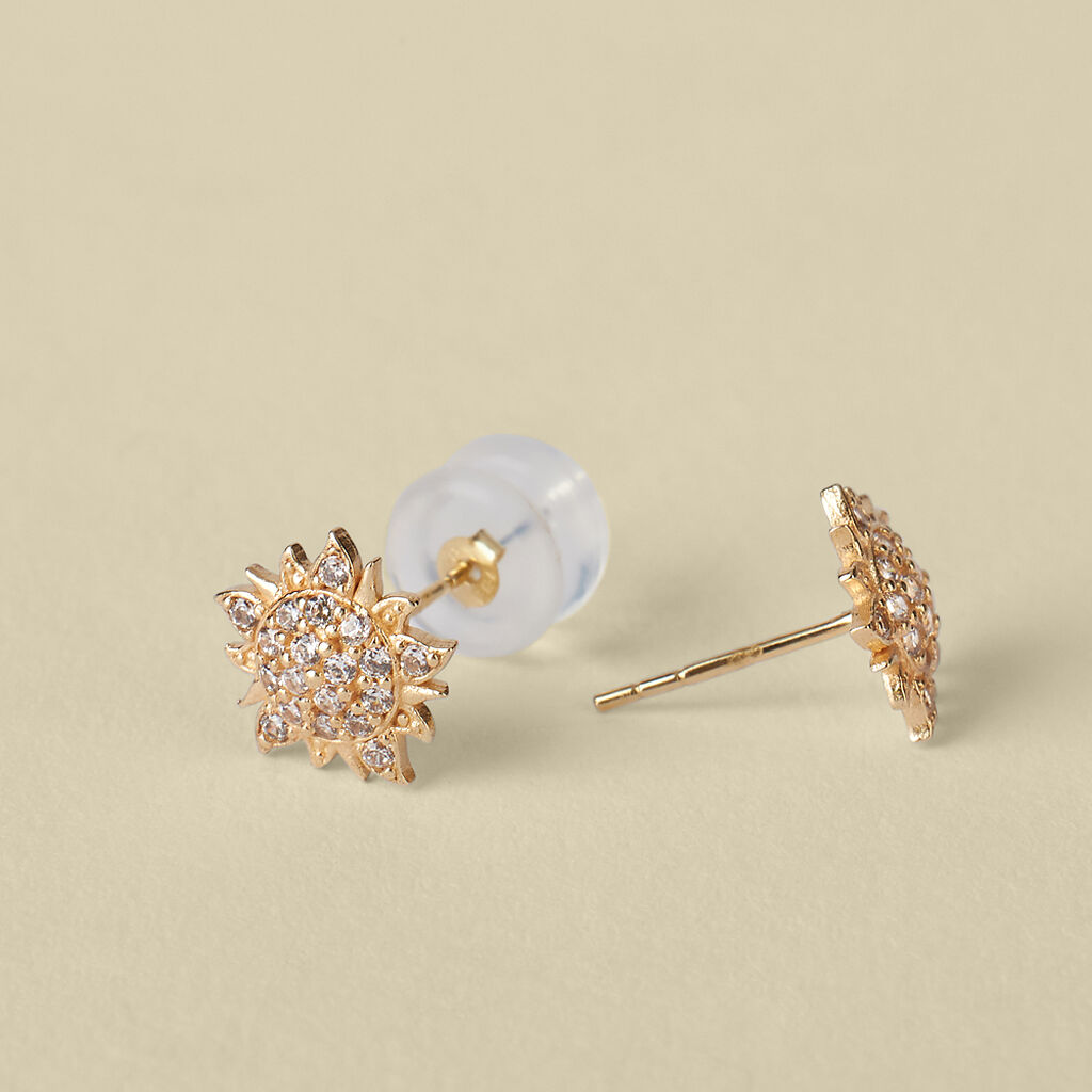 Orecchini Lobo Bon Ton Oro Giallo Cubic Zirconia