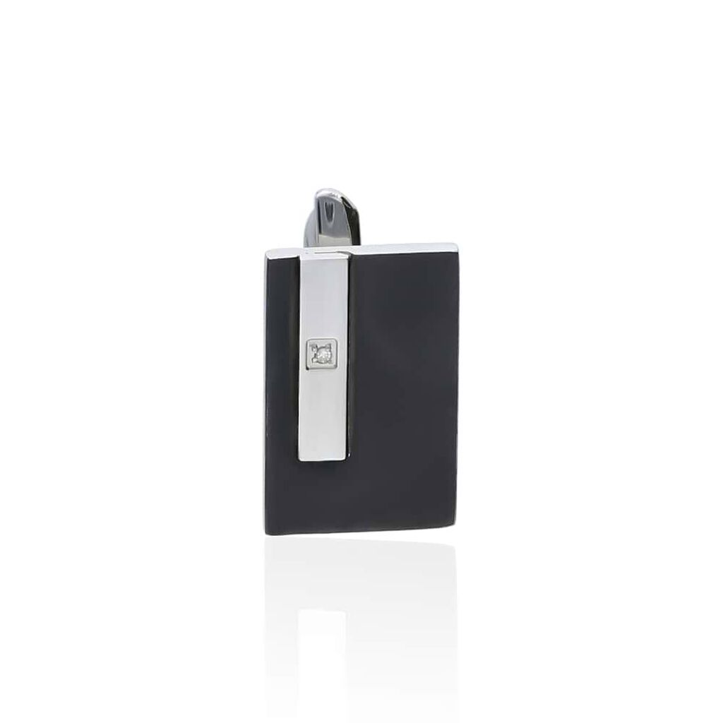 Gemelli Man Code Acciaio Bicolore Bianco / Nero Cristallo - Gioielli Uomo | Stroili