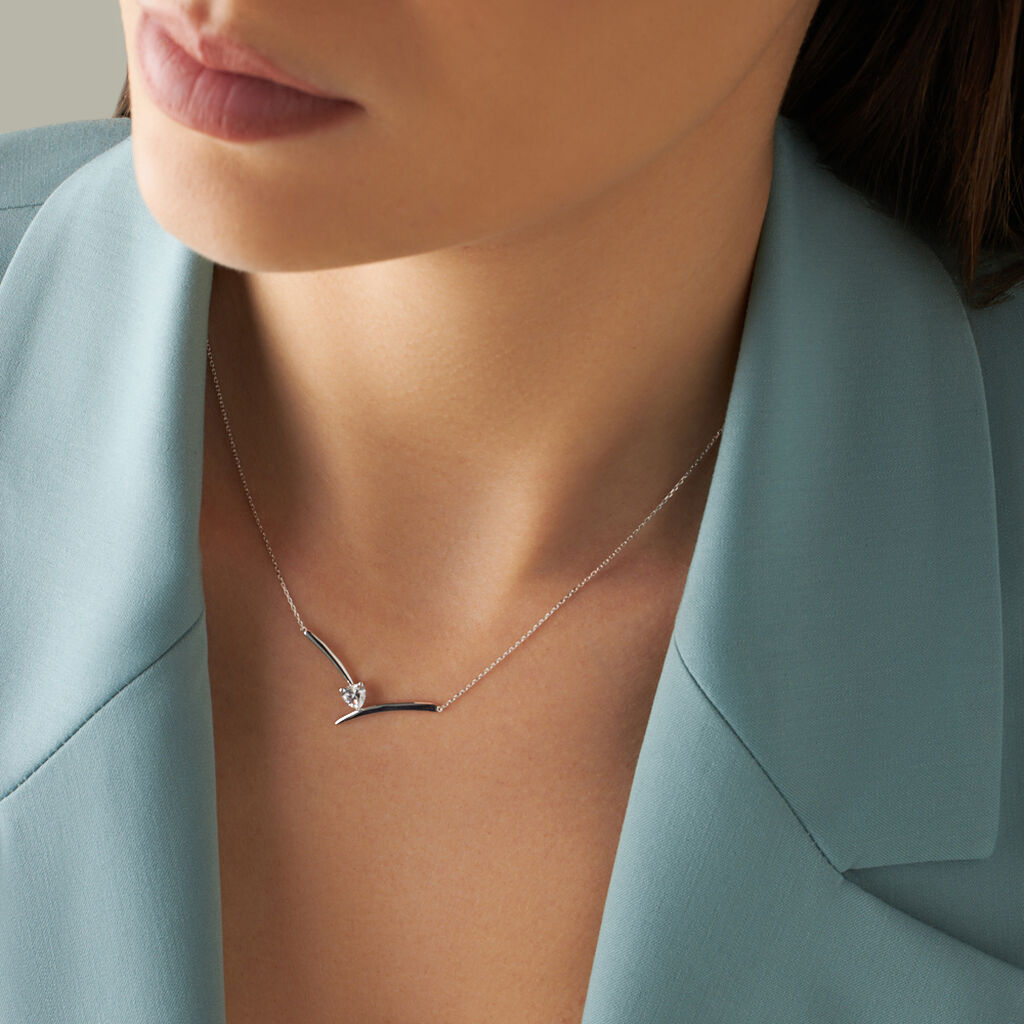 Collana Punto Luce Claire Oro Bianco Cubic Zirconia - Collane Punto Luce Donna | Stroili