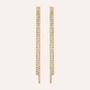 Orecchini Pendenti Tennis Romantic Shine Metallo Dorato Cristallo
