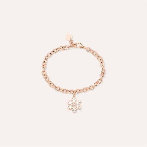 Bracciale Lady Sweet Acciaio Rosato Fiocco di neve e Cristalli - Bracciali Donna | Stroili