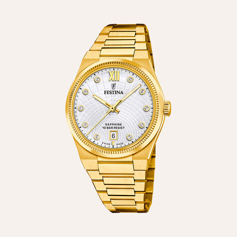 Orologio Al Quarzo Festina Swiss Made Riv&eacute; F20058/1 - Orologi con Datario Donna | Stroili