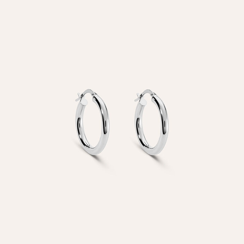 Orecchini A Cerchio Toujours Oro Bianco - Orecchini a Cerchio Donna | Stroili