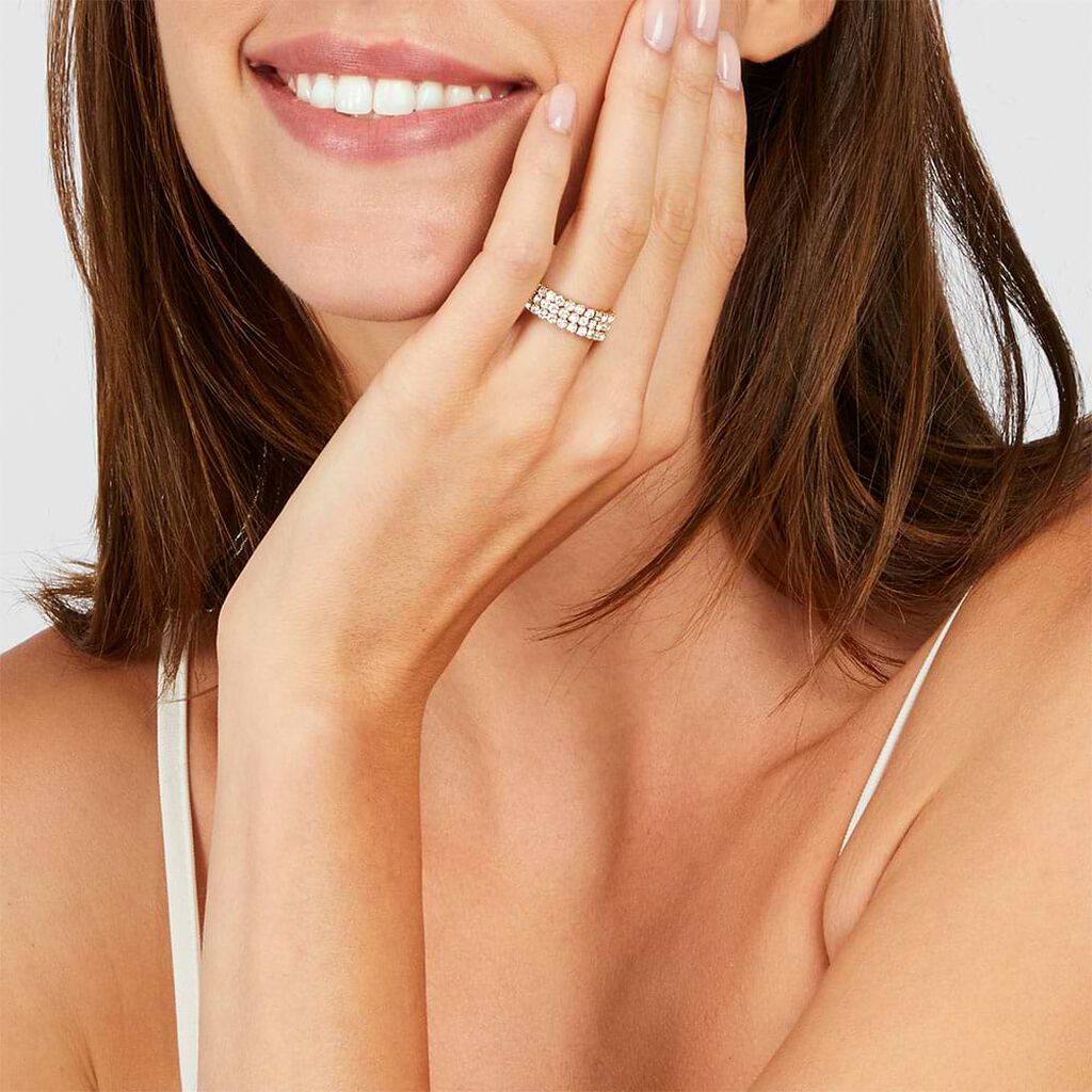 Anello Fantasia Romantic Shine Metallo Dorato Cristallo - Anelli con Pietre Donna | Stroili