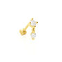 Piercing Orecchio Doppio Punto Luce Helix Ear Shine Oro Giallo Cubic Zirconia