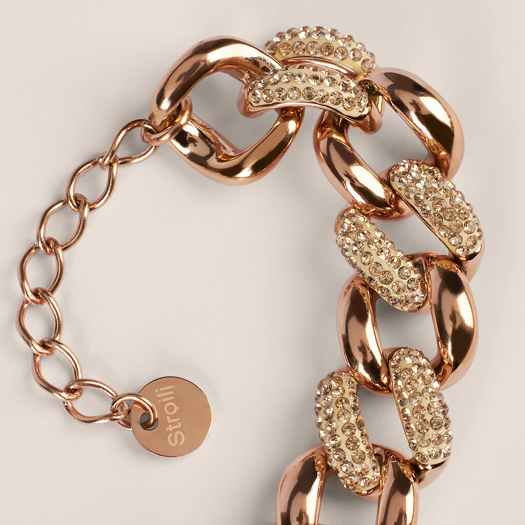Bracciale Catena Lady Phantasya Acciaio Rosa Cristallo - Bracciali Donna | Stroili