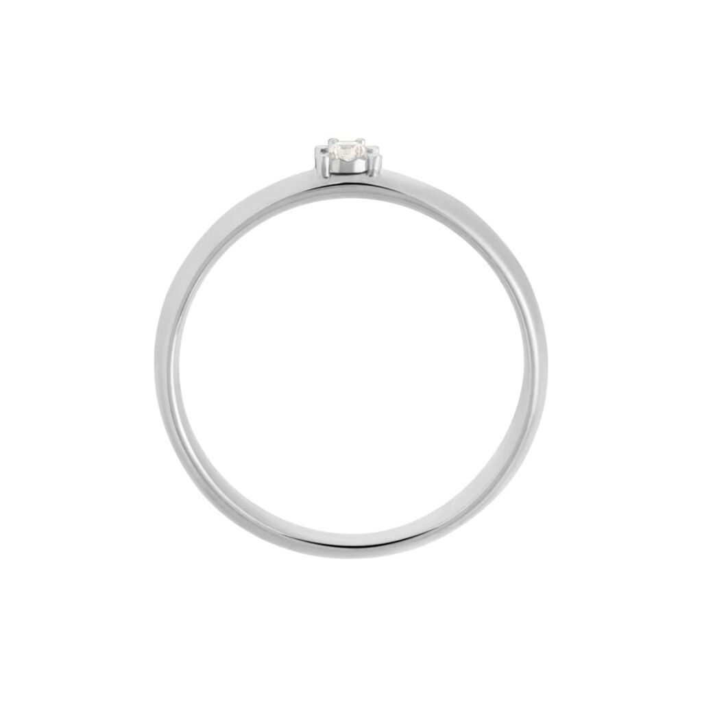 Fede Comoda 4 mm Oro Bianco Diamante - Anelli con Incisione Donna | Stroili